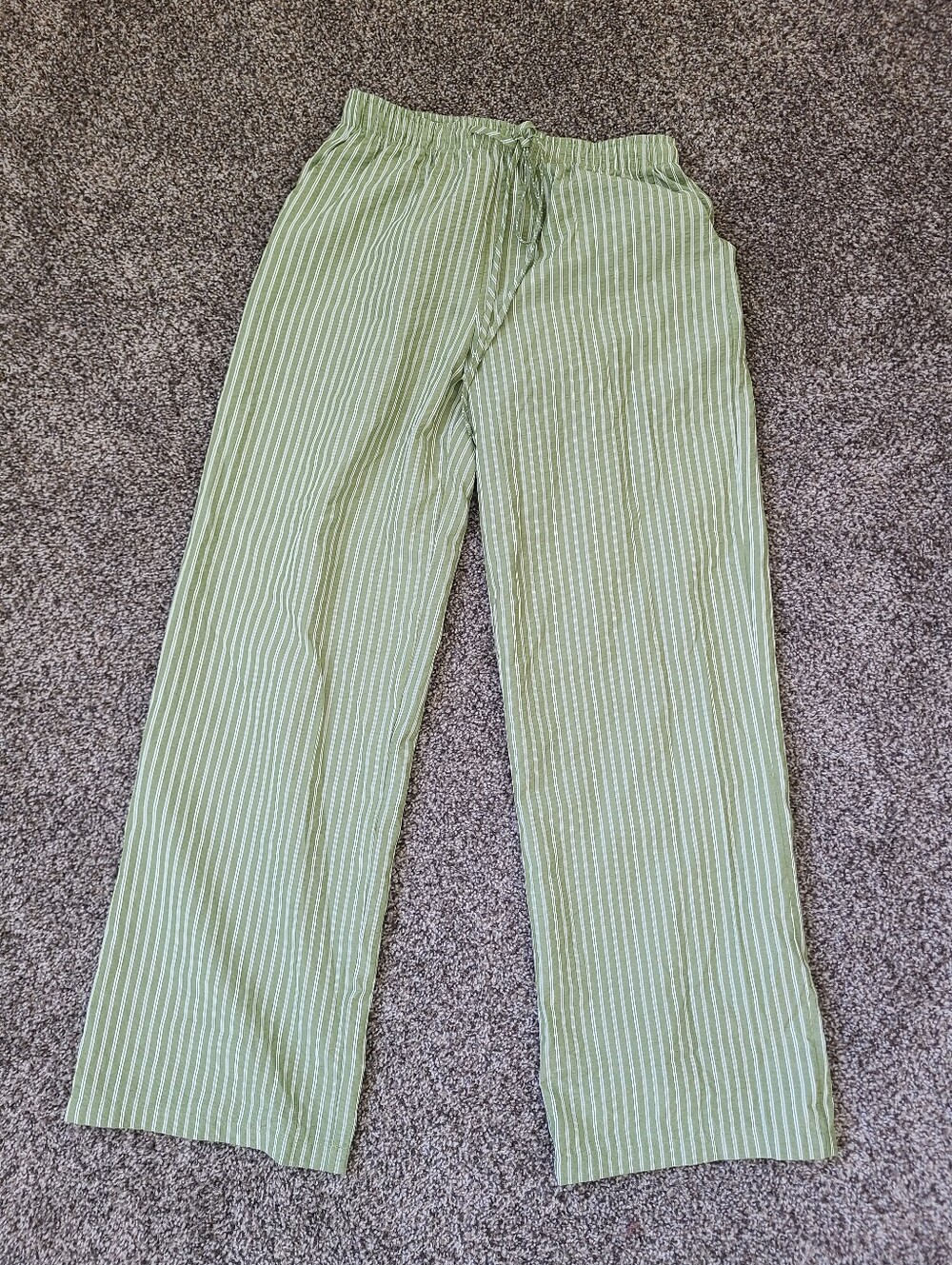 Grey Bandit Green Striped Pants Size Small
